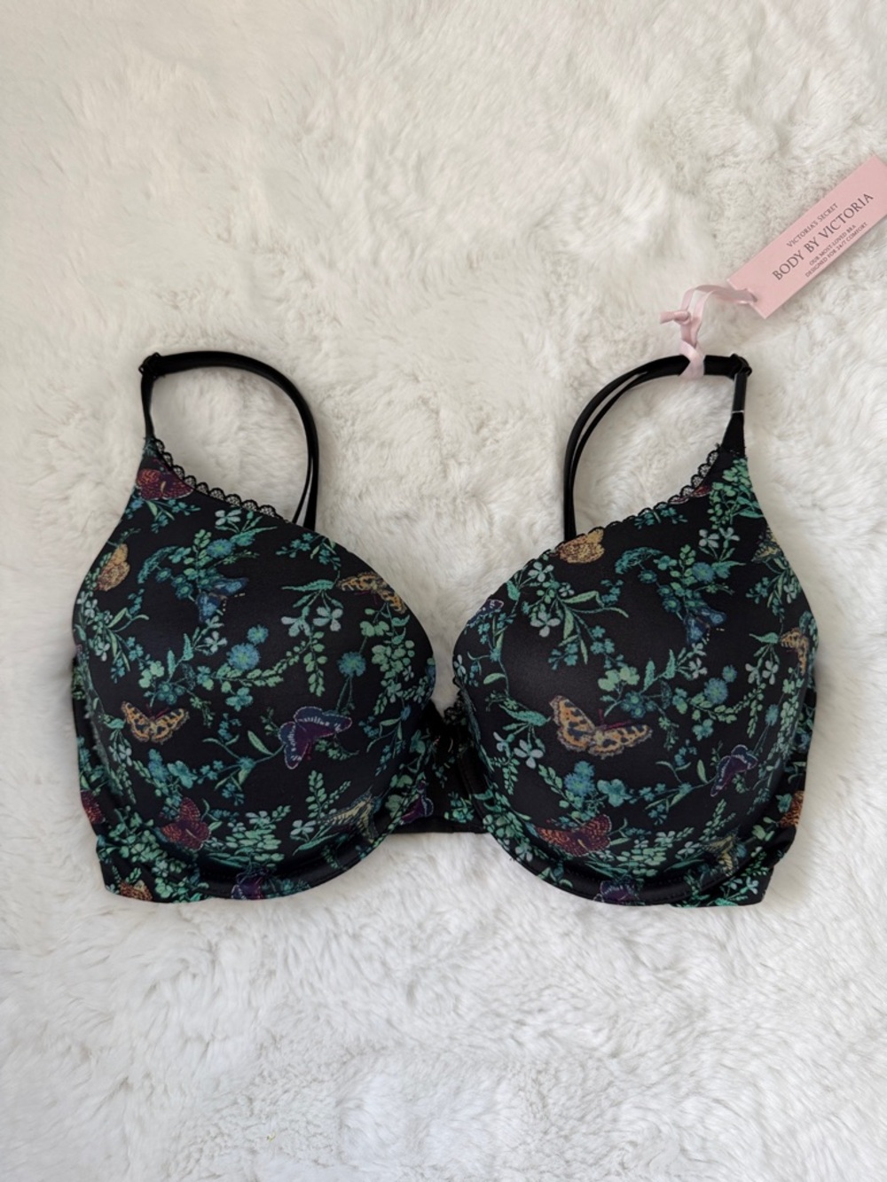 NWT Victorias Secret Body By Victoria Perfect Shape Padded Bra Butterfly 32DDD